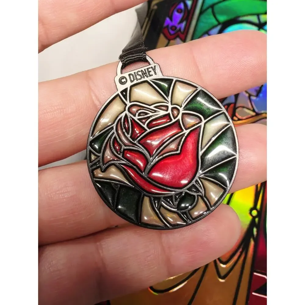 Authentic Disney Beauty and The Beast Notebook Stained Glass Tipe Retired Htf